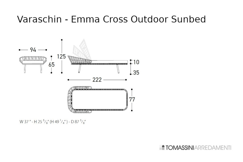 Emma Cross Lettino Outdoor Varaschin - 5