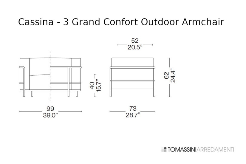3 Fauteuil Grand Confort, Grand Modèle Outdoor Armchair Cassina - 5
