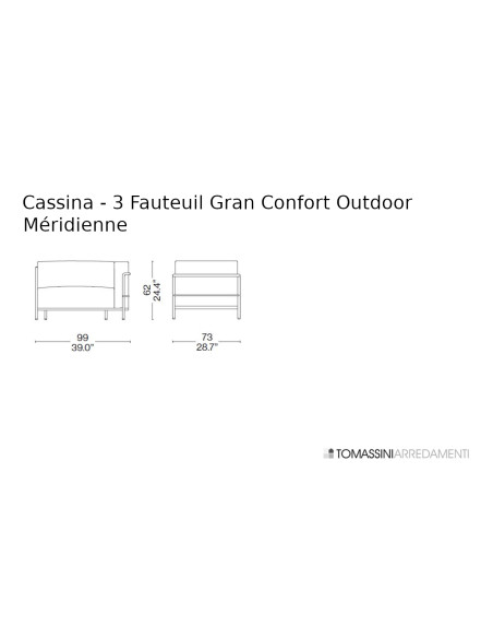 Méridienne Outdoor 3 Fauteuil Grand Confort, Grand Modèle Cassina - 4