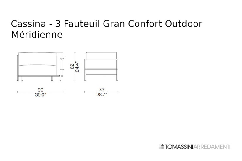 Méridienne Outdoor 3 Fauteuil Grand Confort, Grand Modèle Cassina - 4