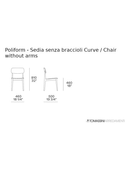 Chaise Curve sans accoudoirs (Offre Expo) Poliform - 8