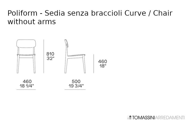 Sedia Curve senza braccioli (Offerta Expo) Poliform - 8