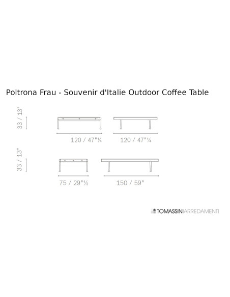 Souvenir d'Italie Outdoor Coffee Table Poltrona Frau - 4