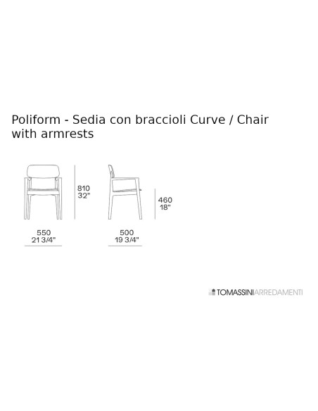 Sedia Curve con braccioli (Offerta Expo) Poliform - 8