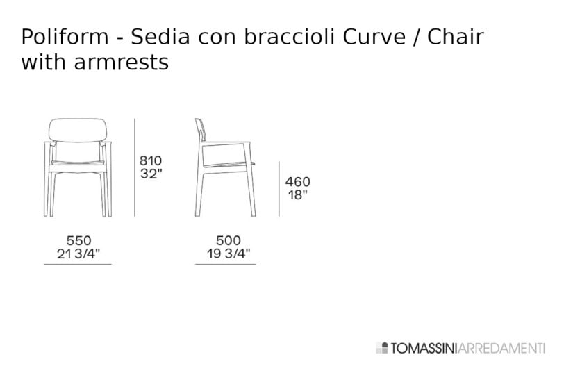 Chaise Curve avec accoudoirs (Offre Expo) Poliform - 8