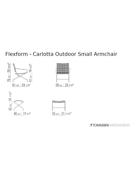 Carlotta Outdoor Small Armchair Flexform - 4