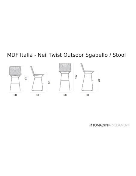 Sgabello Outdoor Neil Twist MDF Italia - 3