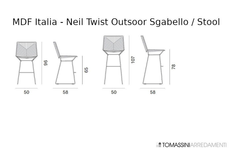 Sgabello Outdoor Neil Twist MDF Italia - 3