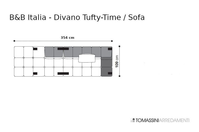 Tufty-Time Ecru and Brown Sofa (Expo Offer) B&B Italia - 4