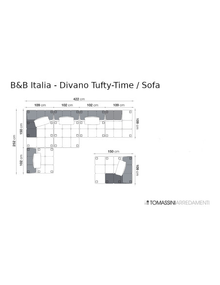 Divano Tufty-Time in tessuto (Offerta Expo) B&B Italia - 8