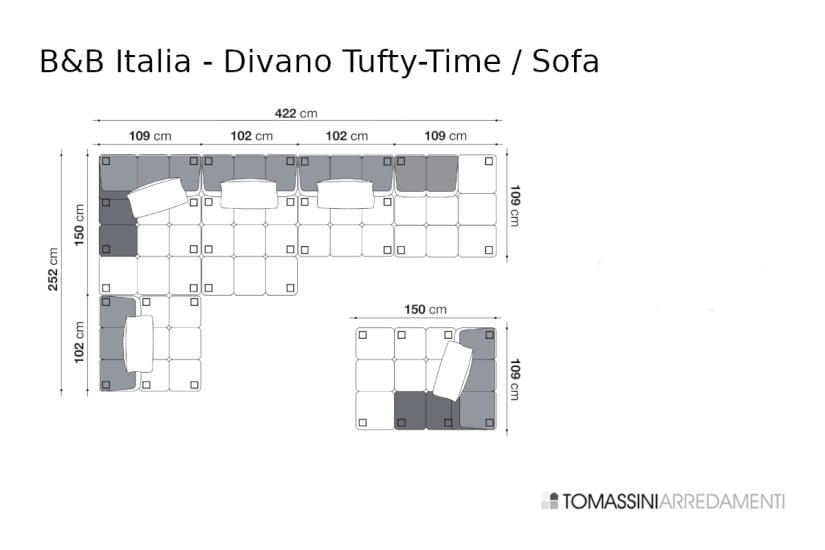 Divano Tufty-Time in tessuto (Offerta Expo) B&B Italia - 8