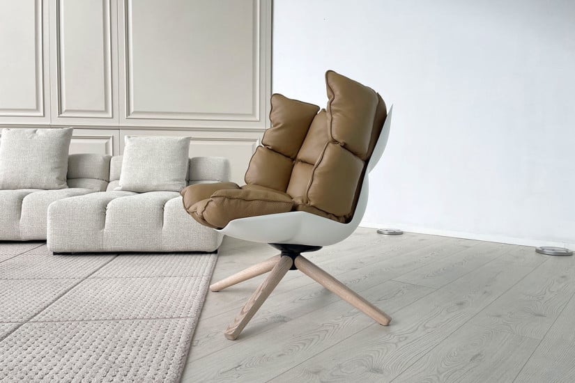 Husk Brown Leather Armchair (Expo Offer) B&B Italia - 1