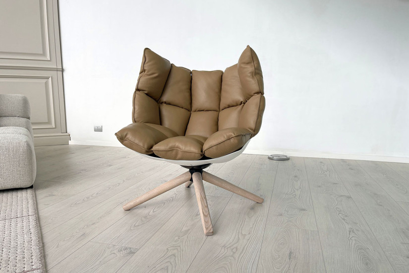 Poltrona Husk en cuir marron (Offre Expo) B&B Italia - 5