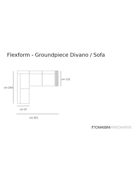 Divano Groundpiece in tessuto beige e nero (Offerta Expo) Flexform - 7