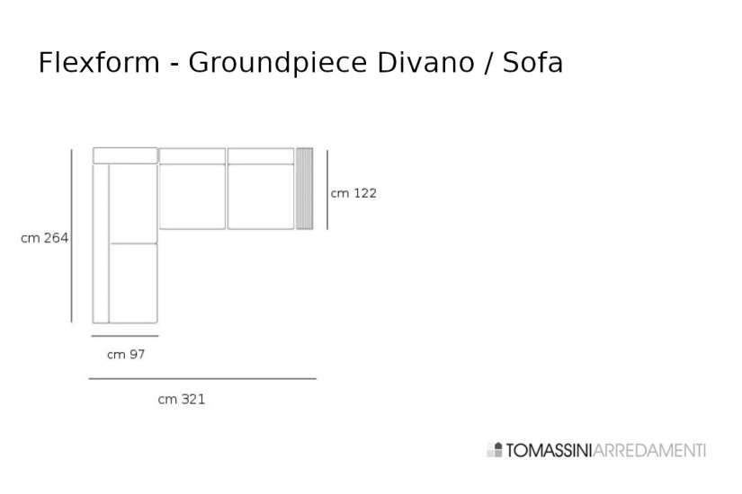 Groundpiece Beige and Black Fabric Sofa (Expo Offer) Flexform - 7