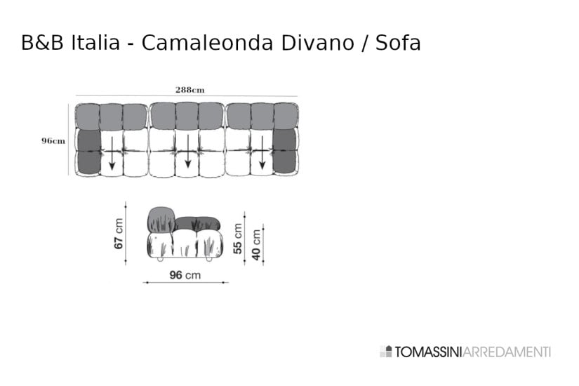 Camaleonda White Fabric Sofa  (Expo Offer) B&B Italia - 7