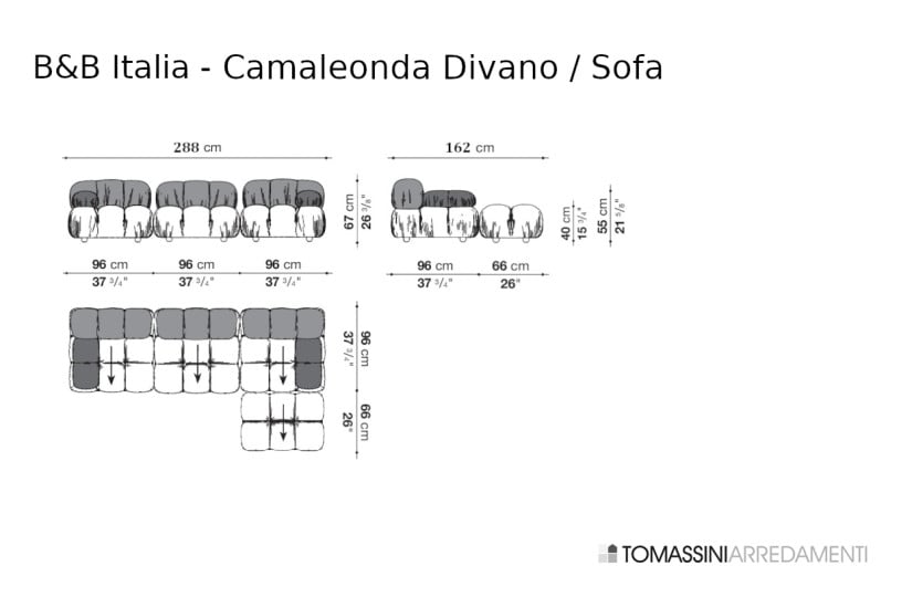 Camaleonda Blue Fabric Sofa (Expo Offer) B&B Italia - 6