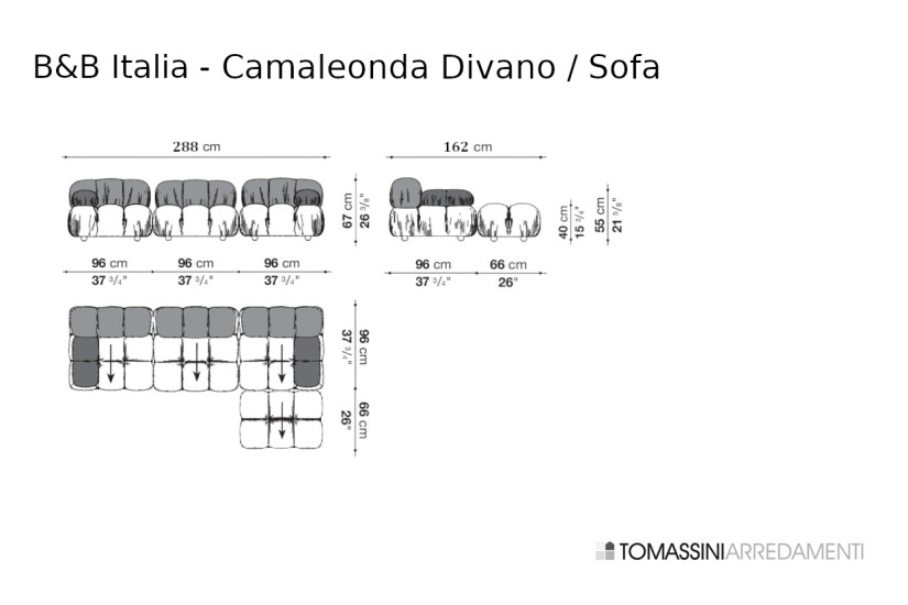 Canapé Camaleonda en tissu bleu (Offre Expo) B&B Italia - 6