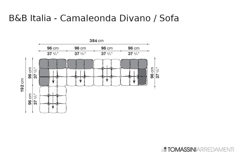 Canapé Camaleonda en tissu vert (Offre Expo) B&B Italia - 8