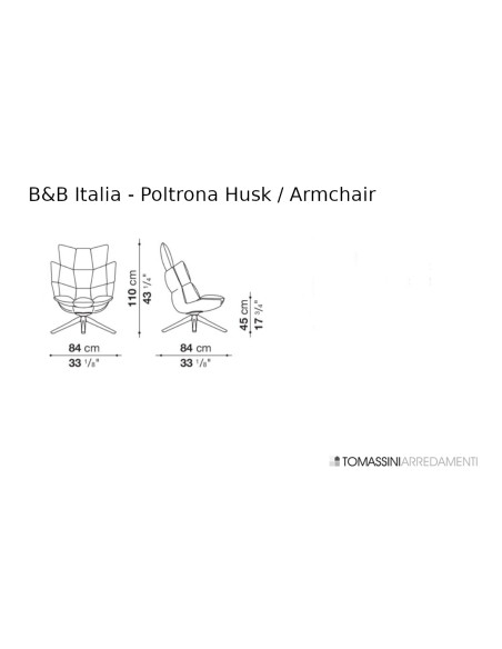 Poltrona Husk in tessuto grigio (Offerta Expo) B&B Italia - 6