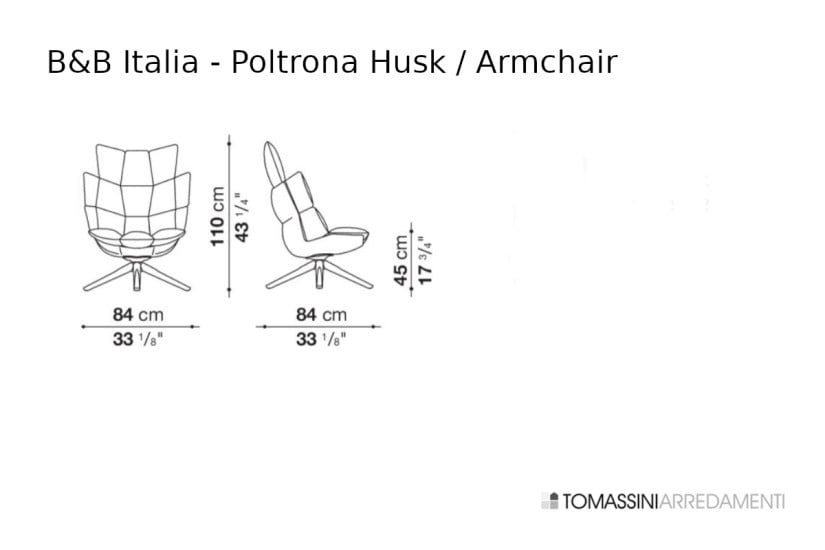 Husk Grey Fabric Armchair (Expo Offer) B&B Italia - 6