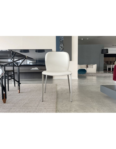 Chaise Nancy en cuir gris Cattelan Italia - 2