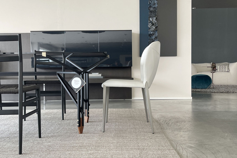 Chaise Nancy en cuir gris Cattelan Italia - 4