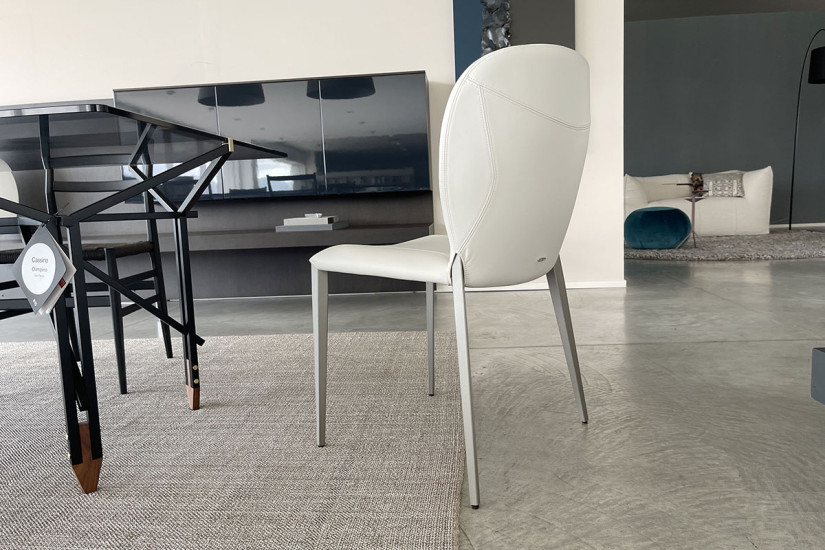 Chaise Nancy en cuir gris Cattelan Italia - 5