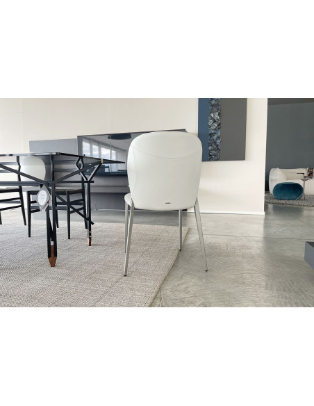 Nancy Grey Leather Chair Cattelan Italia - 6