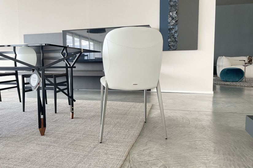 Chaise Nancy en cuir gris Cattelan Italia - 6