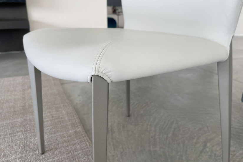 Chaise Nancy en cuir gris Cattelan Italia - 7