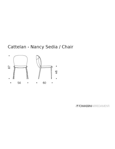 Chaise Nancy en cuir gris Cattelan Italia - 10