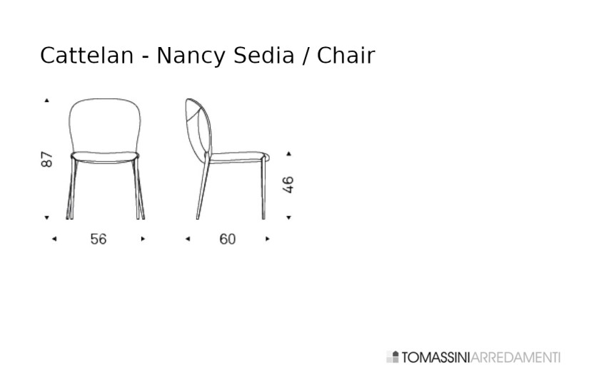 Chaise Nancy en cuir gris Cattelan Italia - 10