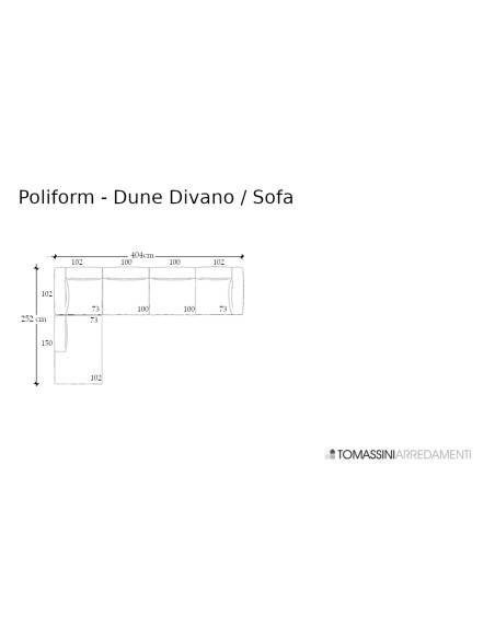 Divano Dune in tessuto bianco (Offerta Expo) Poliform - 8