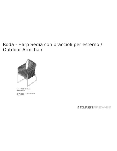 Chaise avec accoudoirs pour extérieur Harp Roda - 7