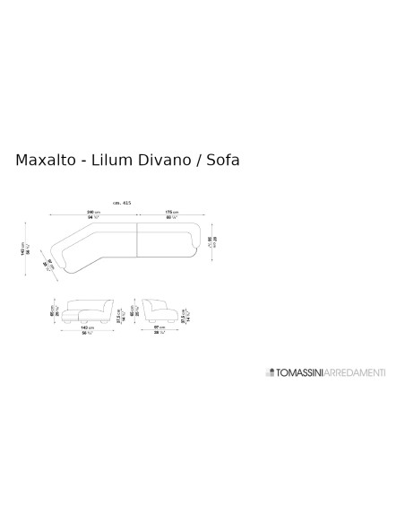 Lilum Brown Fabric Sofa (Expo Offer) Maxalto - 9