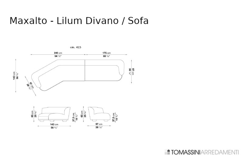 Divano Lilum in tessuto marrone (Offerta Expo) Maxalto - 9