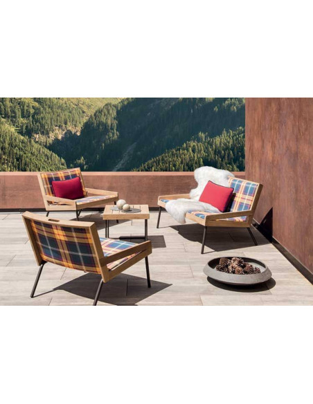 Allaperto Mountain Tartan Outdoor Small Sofa Ethimo - 3