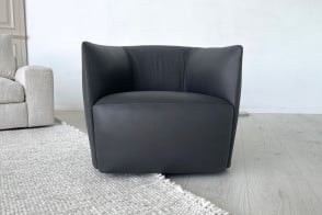 Santa Monica Anthracite Leather Armchair (Expo Offer) Poliform - 7 2