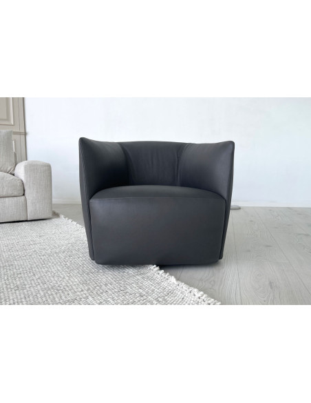 Poltrona Santa Monica in pelle antracite (Offerta Expo) Poliform - 1