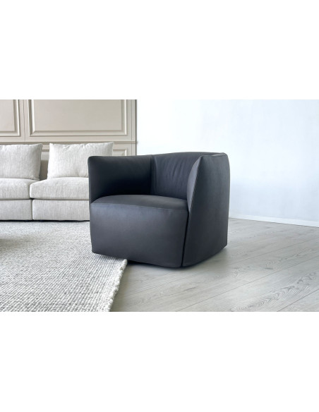 Poltrona Santa Monica in pelle antracite (Offerta Expo) Poliform - 2