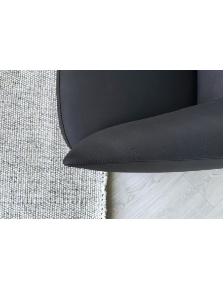 Santa Monica Anthracite Leather Armchair (Expo Offer) Poliform - 4