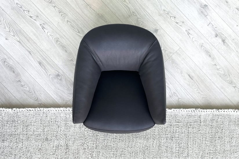 Santa Monica Anthracite Leather Armchair (Expo Offer) Poliform - 5