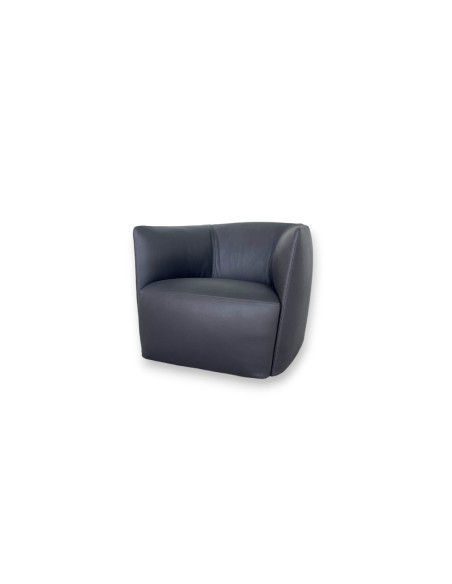 Santa Monica Anthracite Leather Armchair (Expo Offer) Poliform - 7