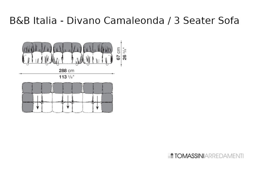 Divano 3 posti Camaleonda verde (Offerta Expo) B&B Italia - 8