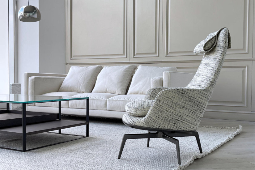 Fauteuil Caratos en tissu noir et blanc (Offre Expo) - 5