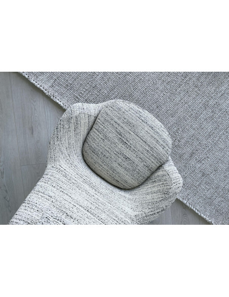 Caratos White and Black Fabric Armchair  - 6