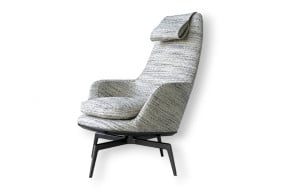 Poltrona Caratos in tessuto bianco e nero (Offerta Expo)  - 8