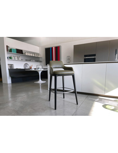 Sgabello Sophie Light in pelle verde (Offerta Expo) Poliform - 1