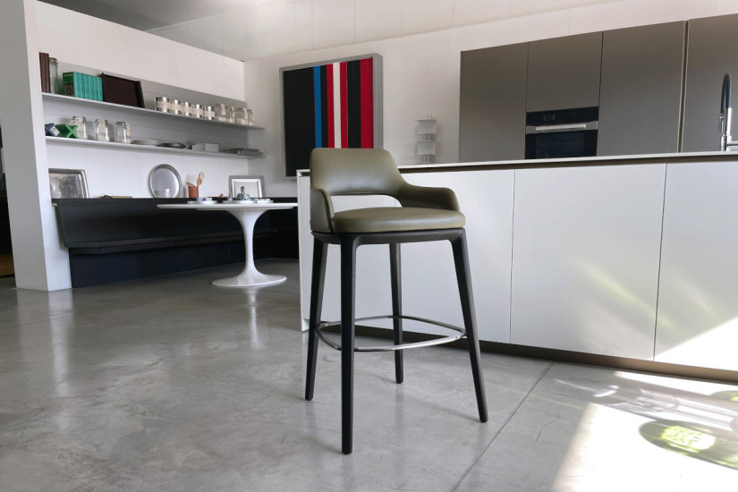 Sgabello Sophie Light in pelle verde (Offerta Expo) Poliform - 1